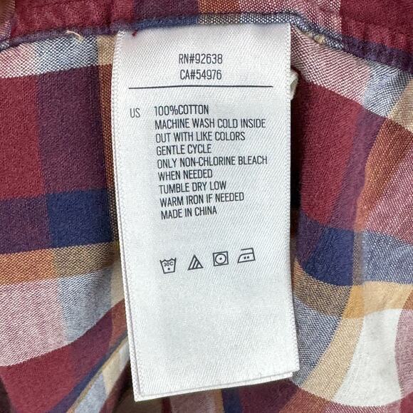 Fossil 54 Plaid Western Pearl Snap Long Sleeve Button Down Shirt Size Large - Picture 6 of 12